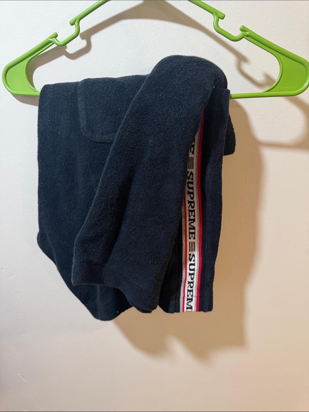 Supreme Kids Black Sweatpants with Red & White Logo Tape